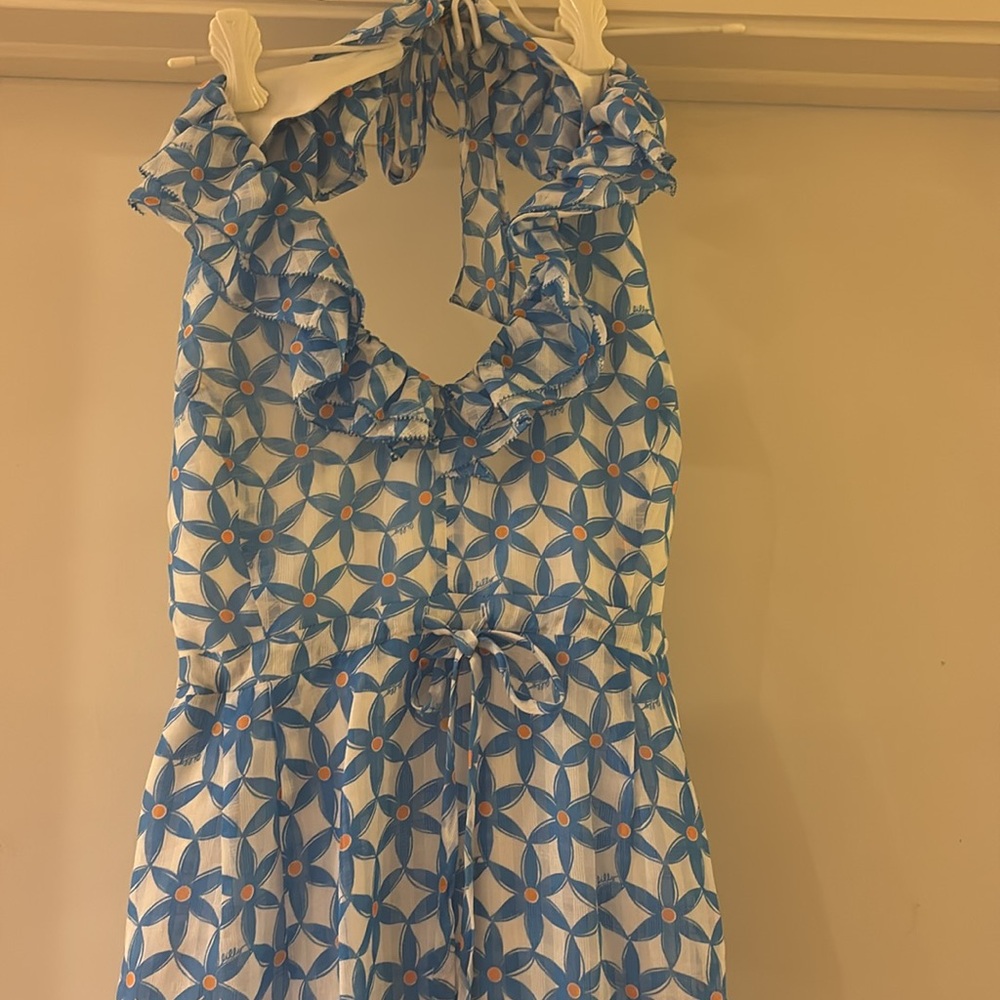 Lilly Pulitzer mini dress/ halter top -sz-12 -Silk - Picture 10 of 14